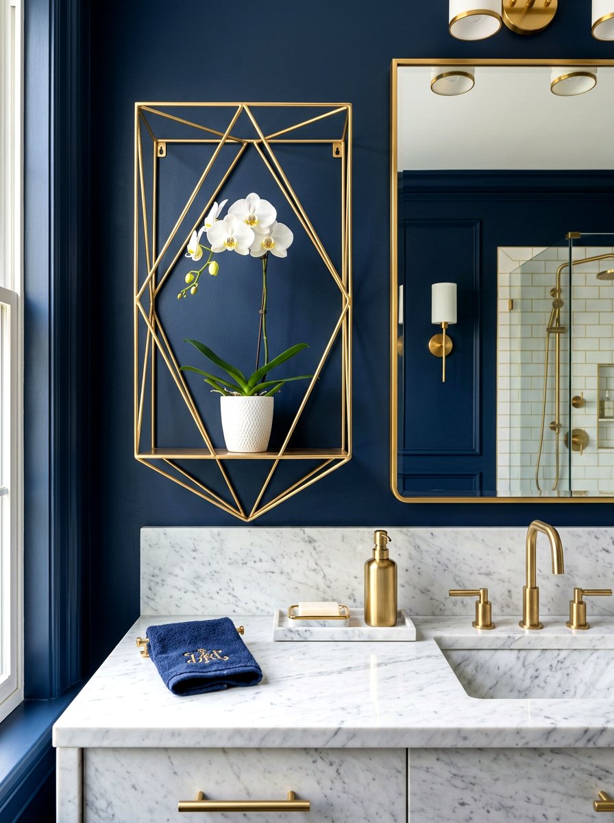 Gold Metal Bathroom Shelf - 30 spa shelf bathroom ideas