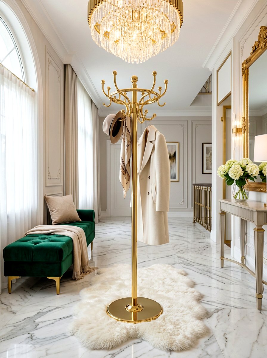 Gold Metal Coat Stand - 30 coat rack ideas