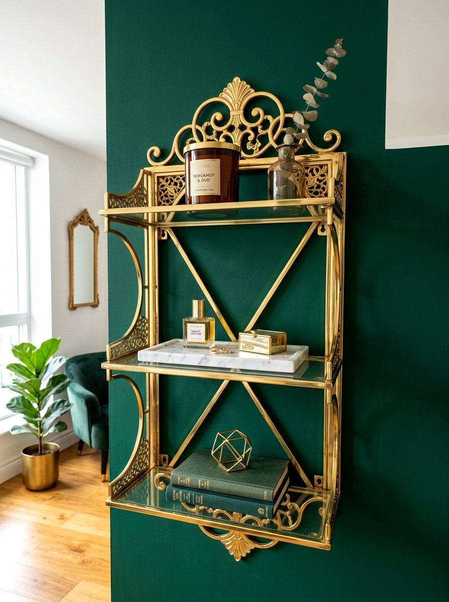Gold Metal Decorative Wall Shelf - 30 wall mounted entry shelf ideas aesthetic