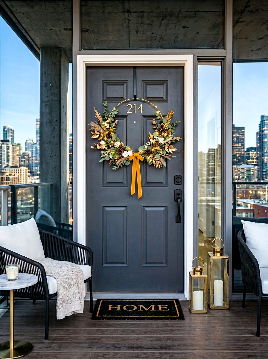 Gold Metal Hoop Wreath - 30 spring wreath ideas