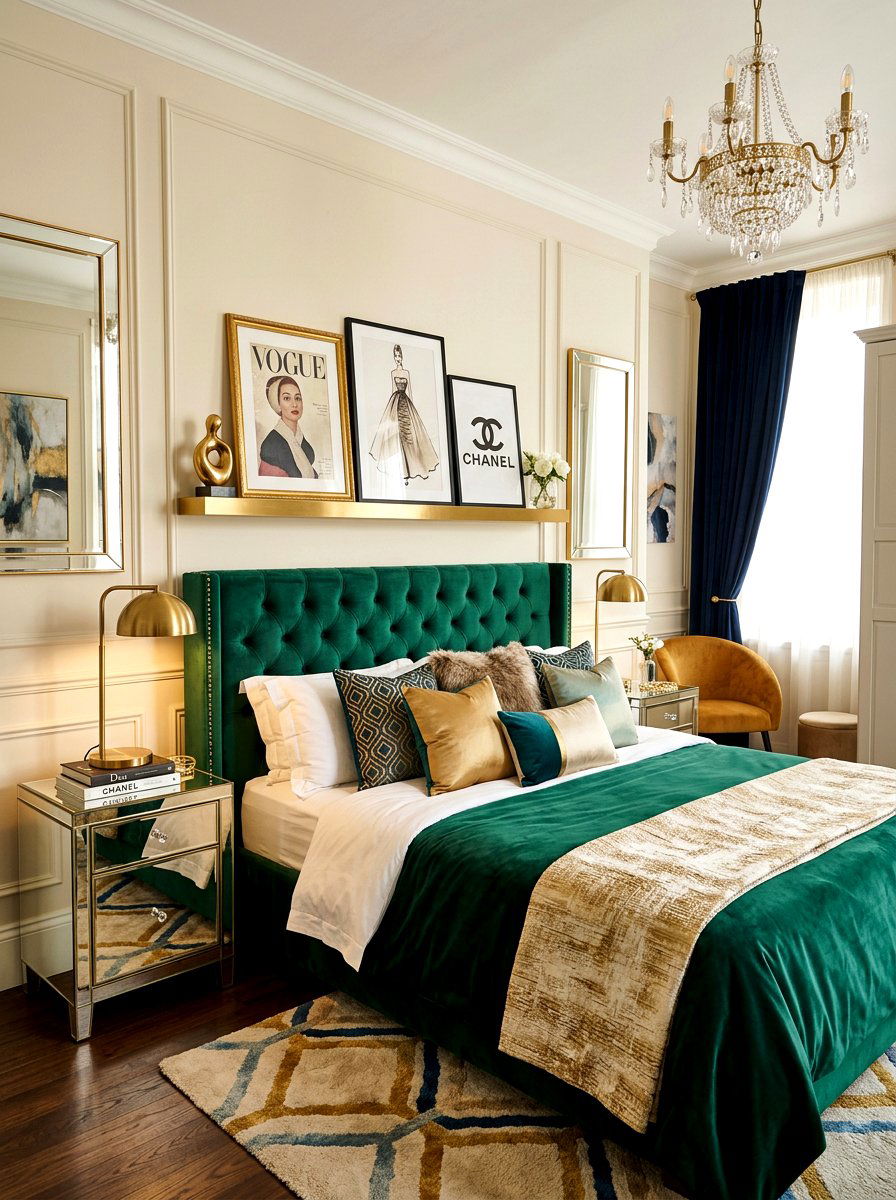 Gold Metal Picture Ledge - 30 picture ledge ideas