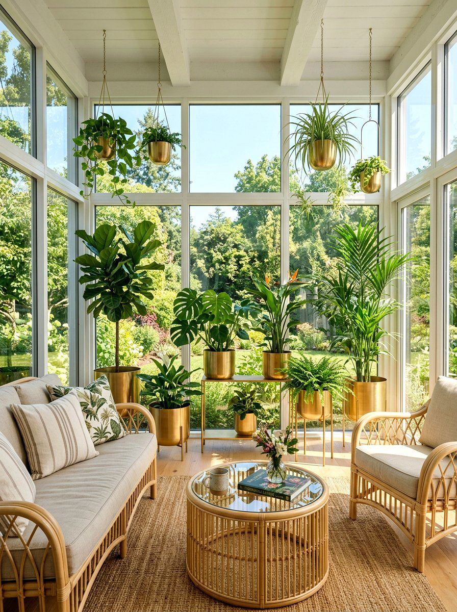 Gold Metal Planters - 30 polished metal decor ideas