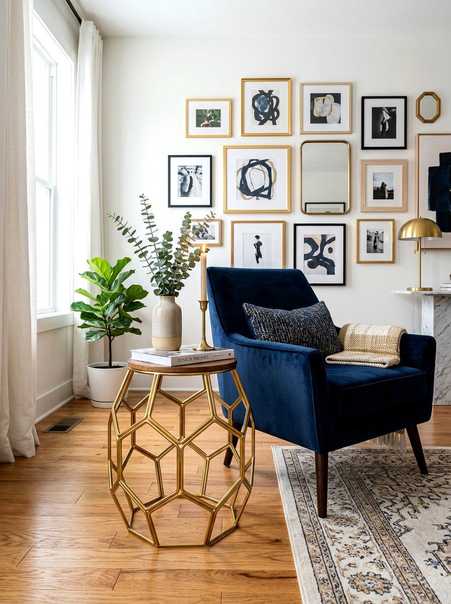 Gold Metal Stool - 30 accent stool ideas