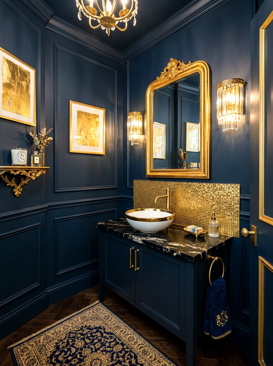 Gold Metallic Accent Tile - 30 bathroom accent tile ideas