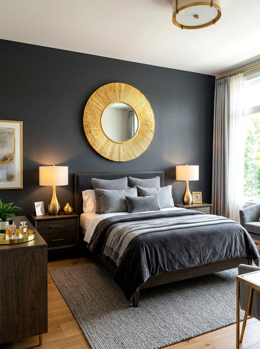 Gold Metallic Accent - 30 romantic hotel bedroom ideas