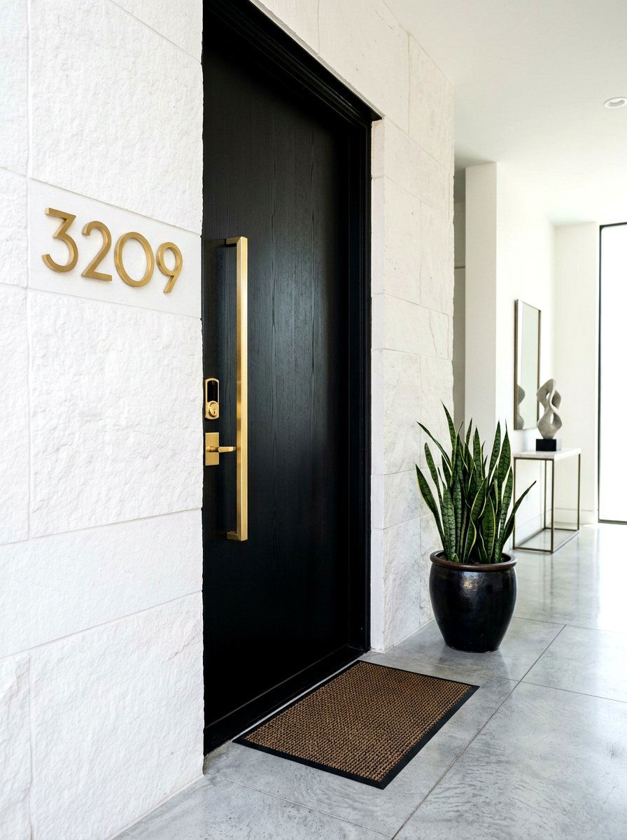 Gold Metallic House Numbers - 30 house numbers curb appeal ideas