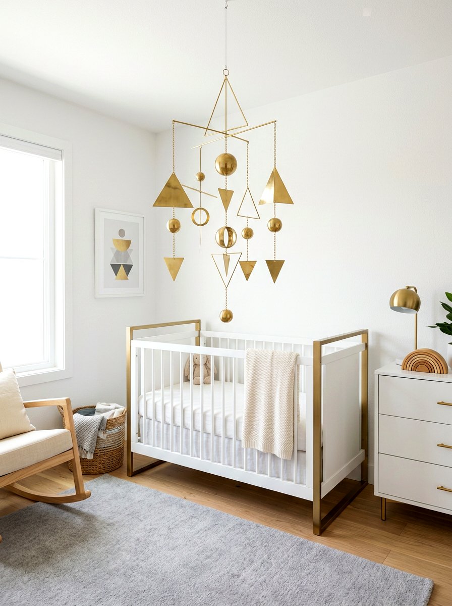 Gold Metallic Mobile - 30 mobile decor nursery ideas