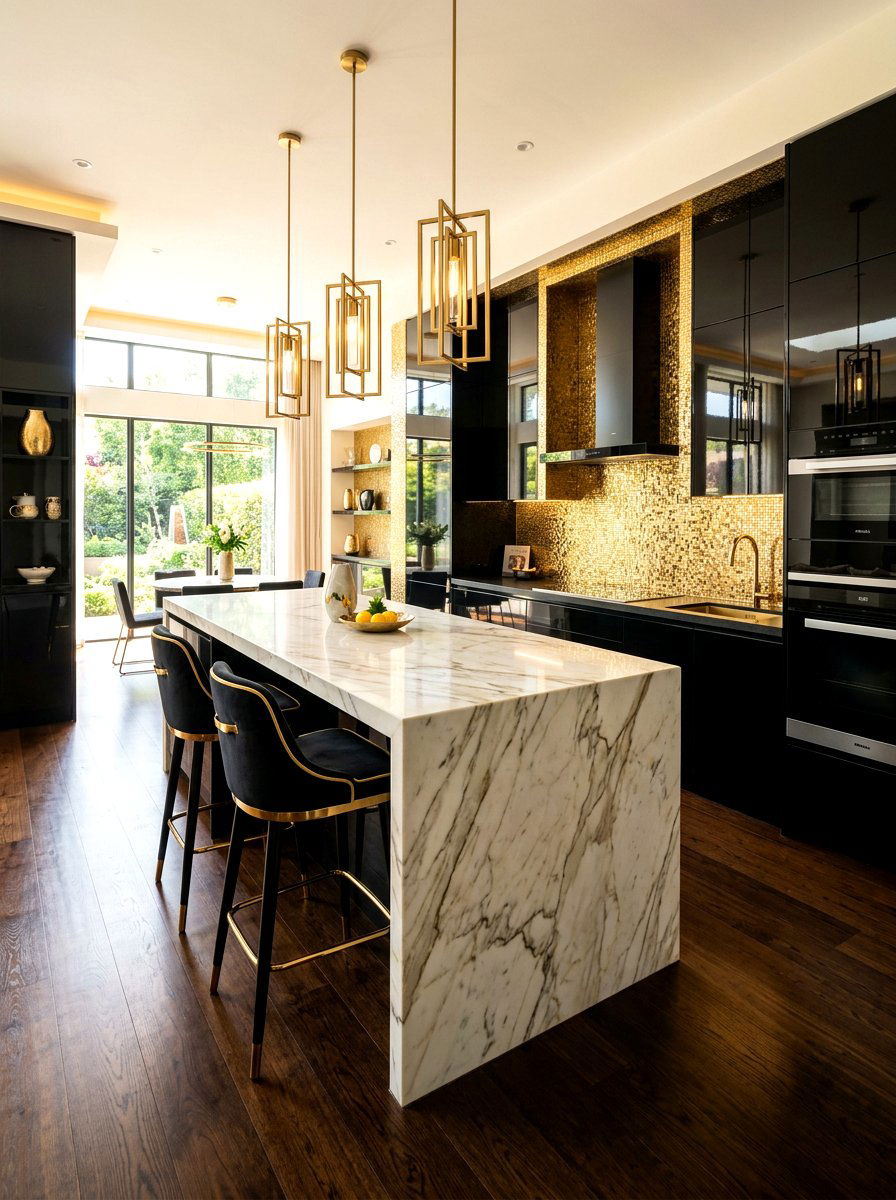 Gold Metallic Mosaic - 30 kitchen backsplash ideas
