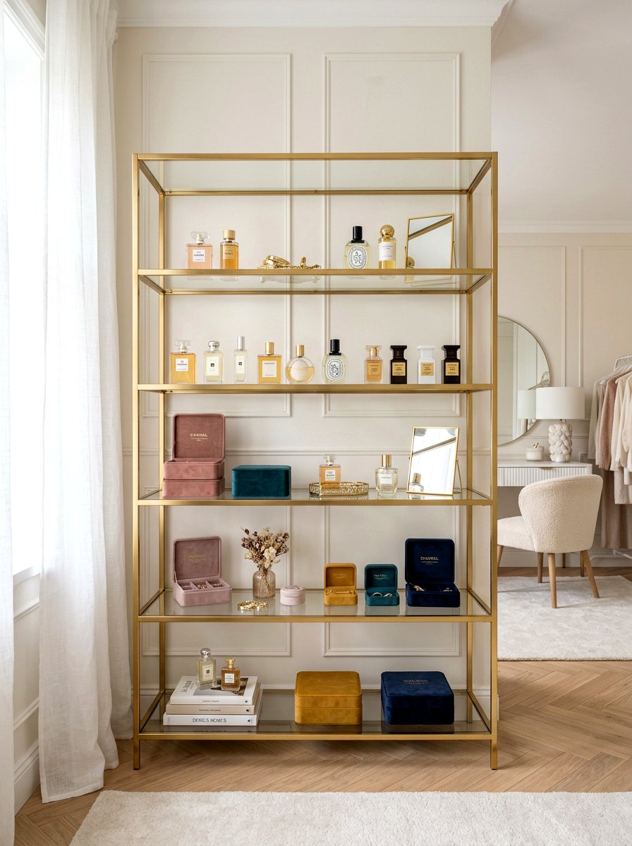 Gold Metallic Shelving - 30 shelf styling for Instagram ideas