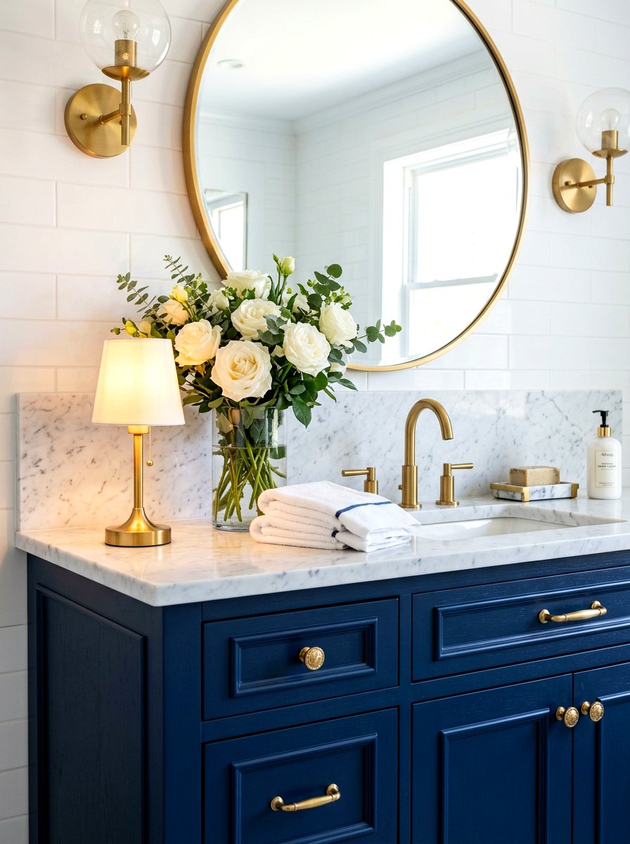 Gold Mini Lamp - 30 mini lamp bathroom counter ideas