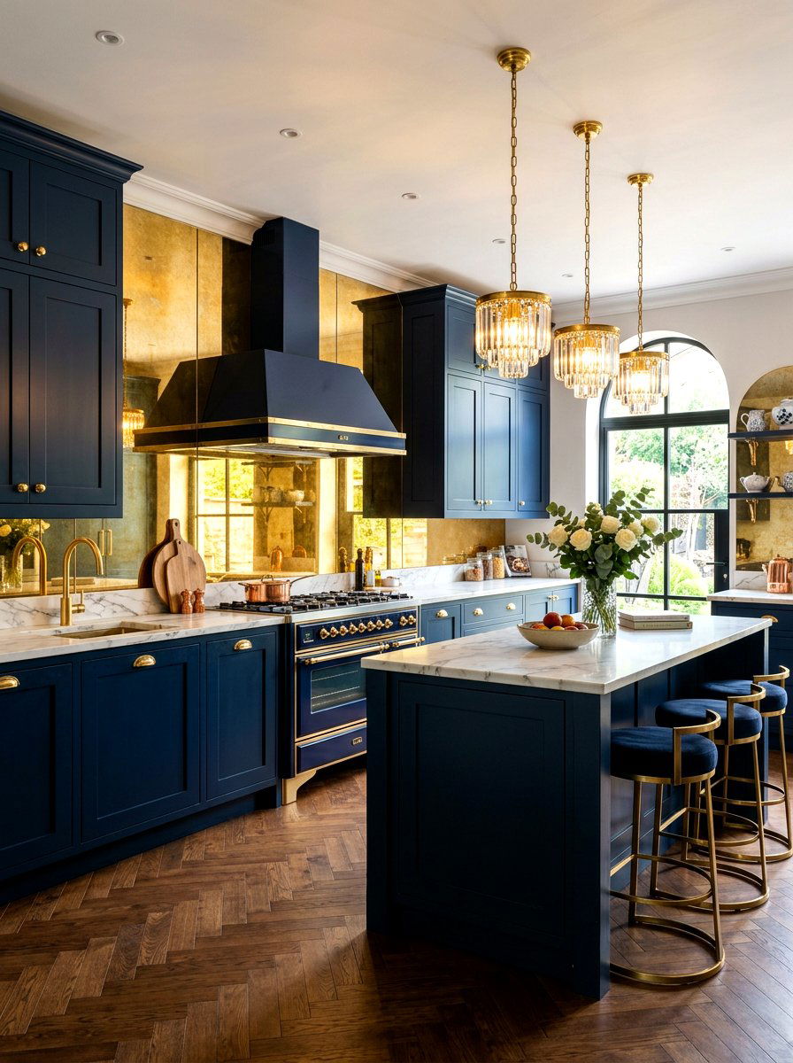 Gold Mirror Backsplash - 30 mirror backsplash ideas