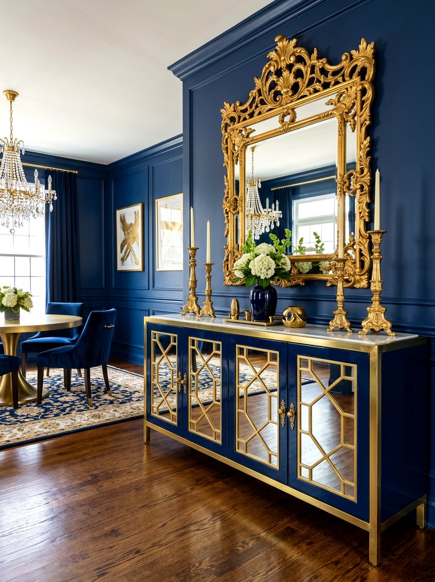 Gold Mirror Sideboard - 30 sideboard decor ideas