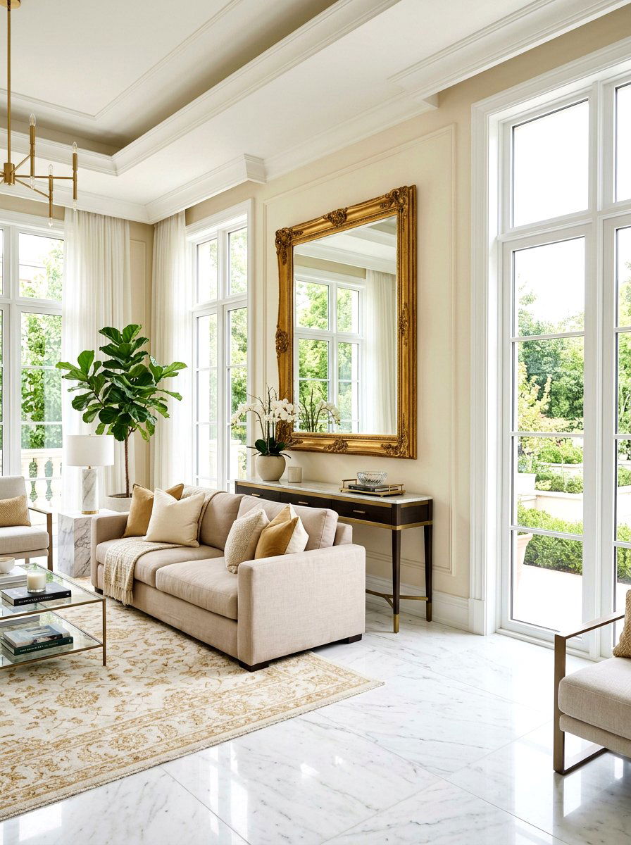 Gold Mirror - 30 gold accent decor ideas