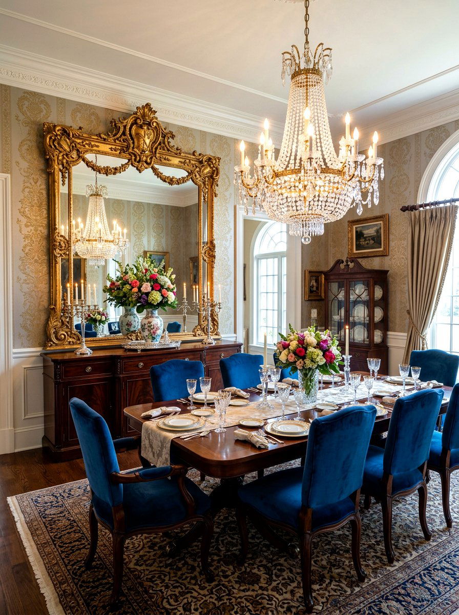 Gold Ornate Floor Mirror Dining Room - 30 oversized mirror leaning wall ideas