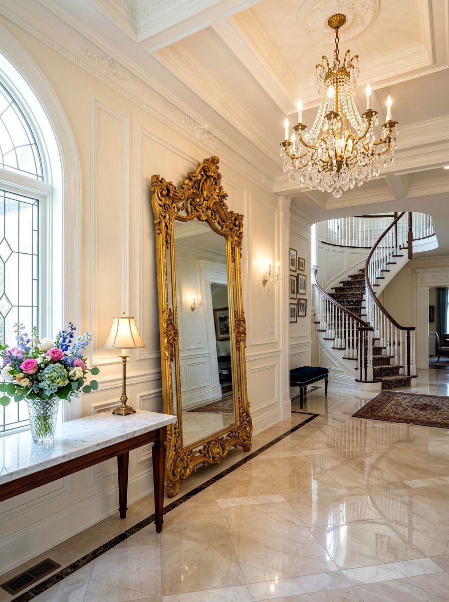 Gold Ornate Mirror - 30 old money apartment decor ideas