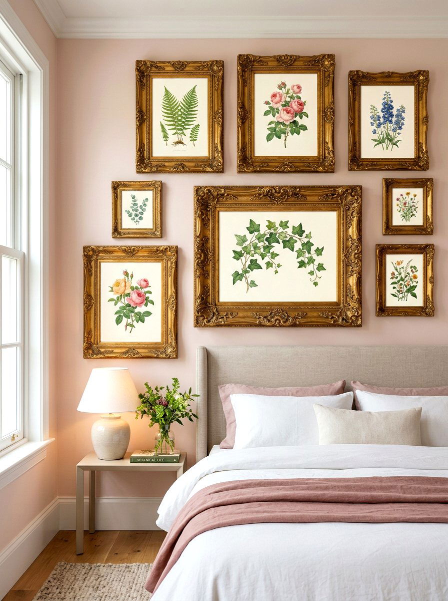 Gold Ornate Picture Frames - 30 frilly bedroom ideas