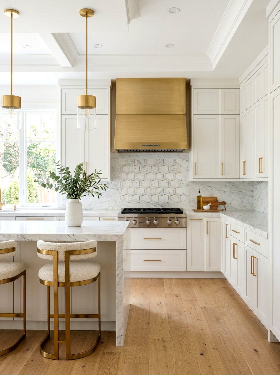 Gold Range Hood - 30 range hood design ideas