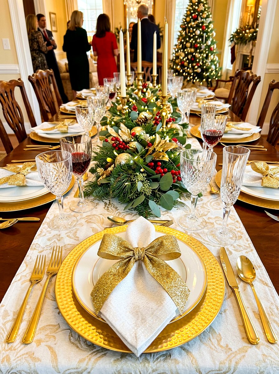 Gold Ribbon Napkin - 30 bow napkin ideas