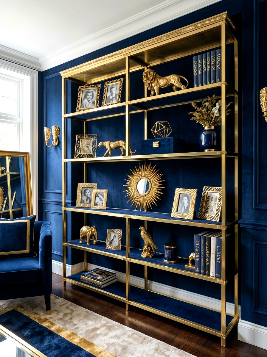 Gold Shelf Accent - 30 shelfie styling ideas