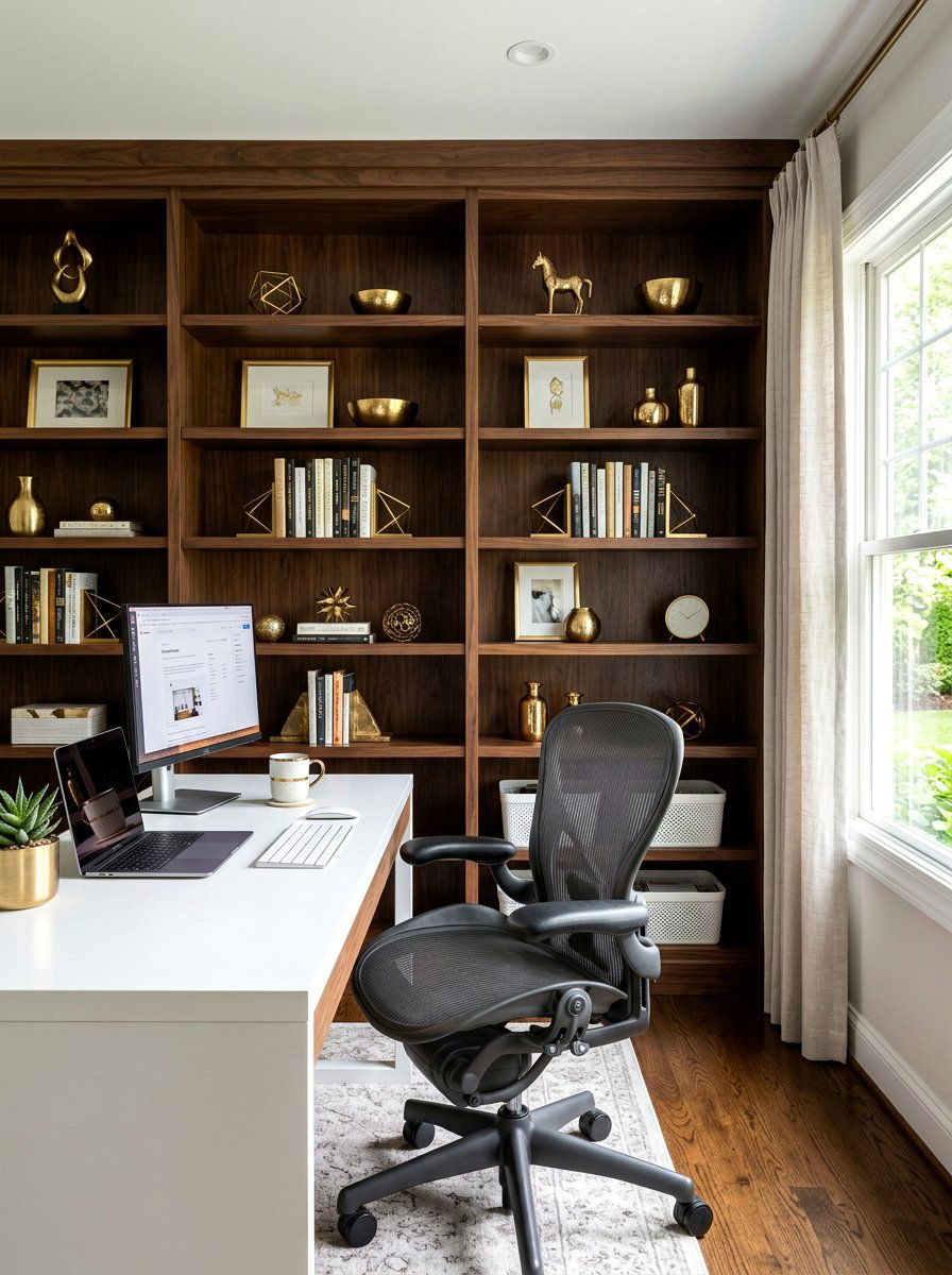 Gold Shelf Decor - 30 gold accent decor ideas