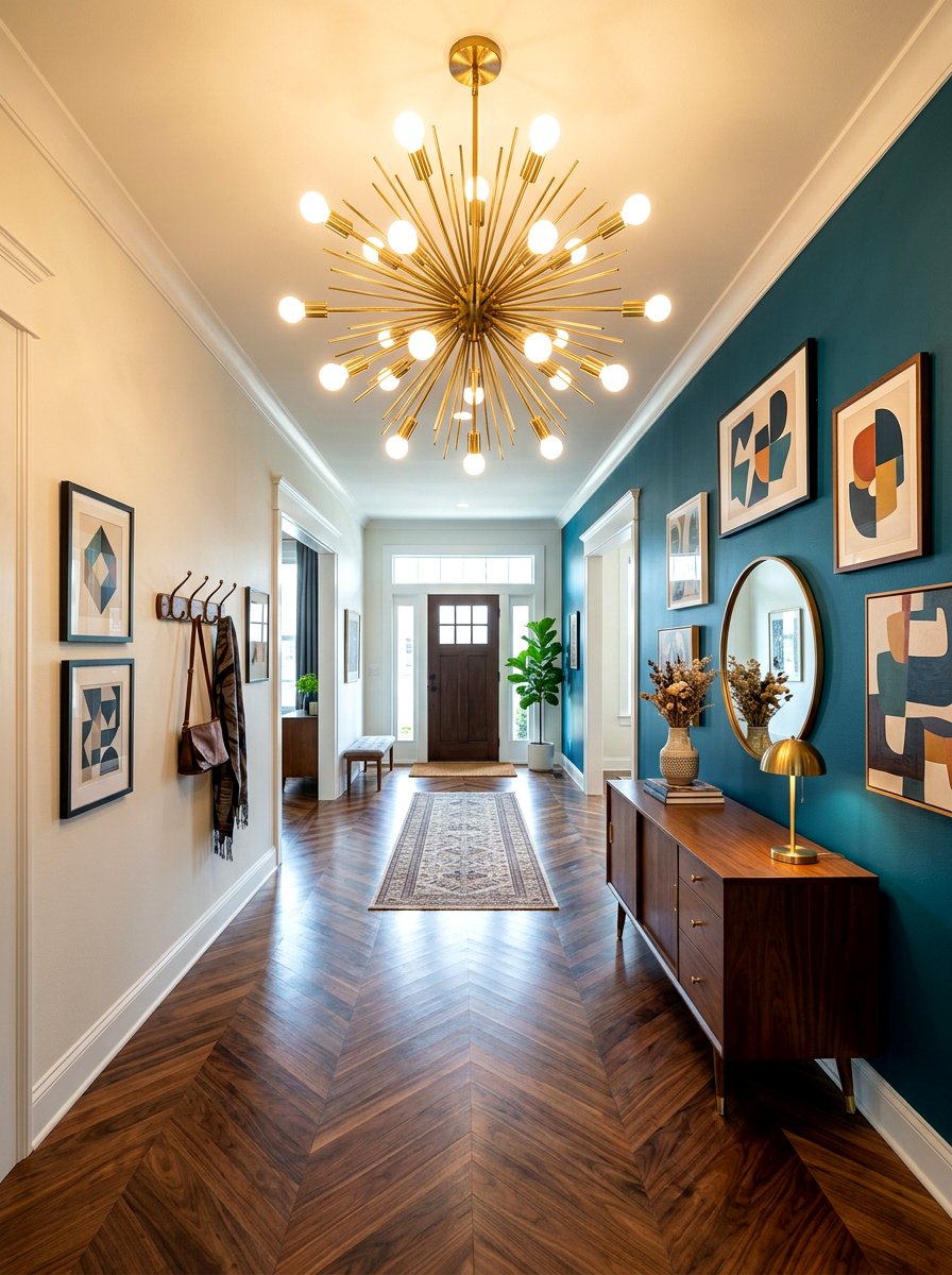 Gold Sputnik Chandelier - 30 long foyer lighting ideas