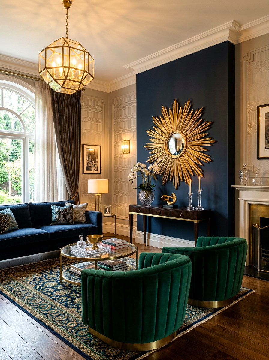 Gold Sunburst Mirror - 30 extra celestial living room ideas
