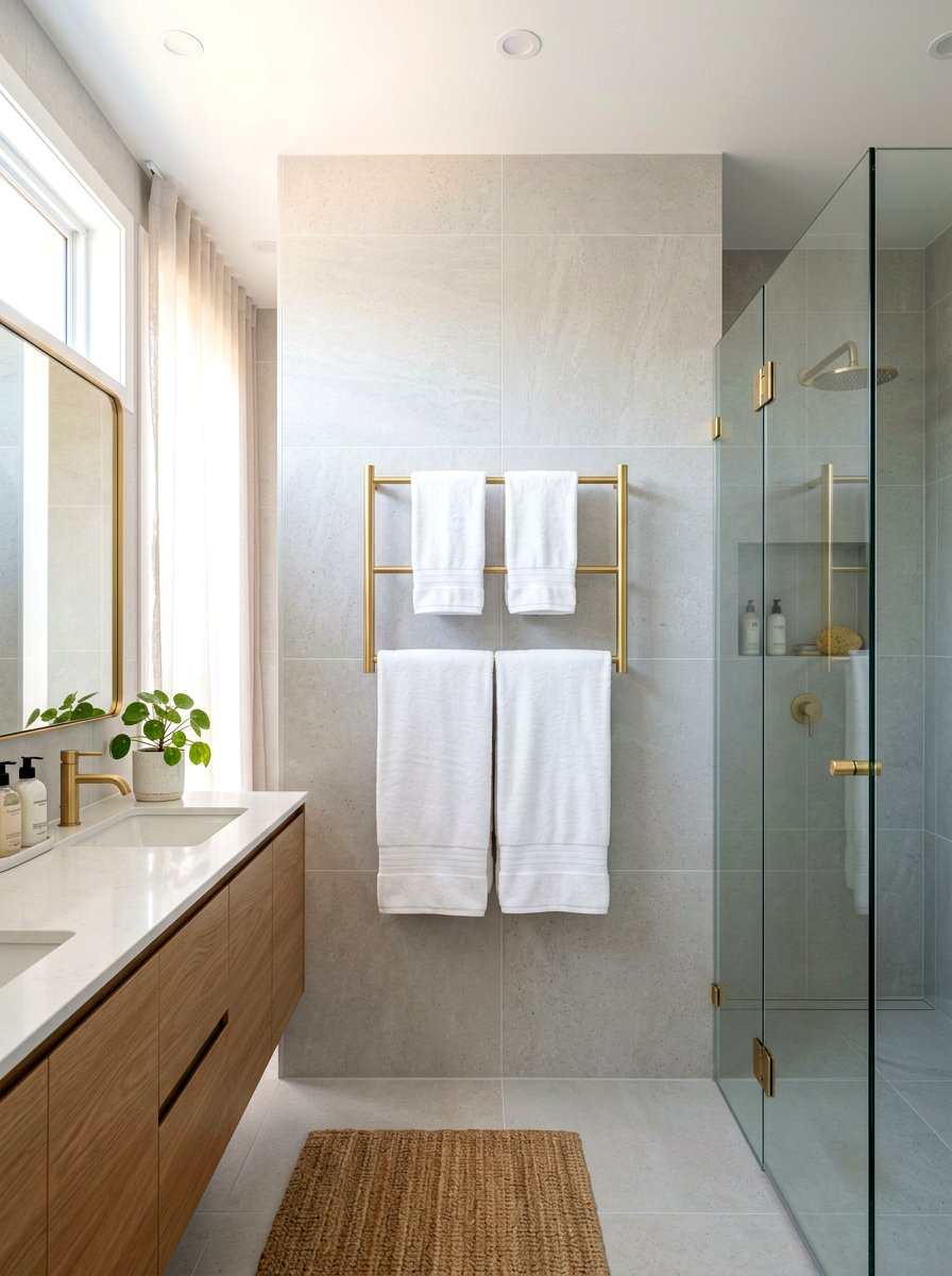 Gold Towel Rack - 30 gold accent decor ideas