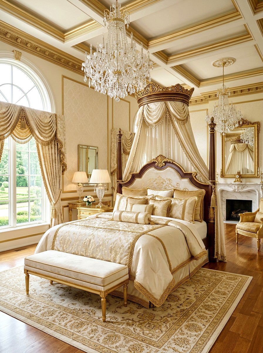 Gold Trim Piped Bedding - 30 piped bedding ideas