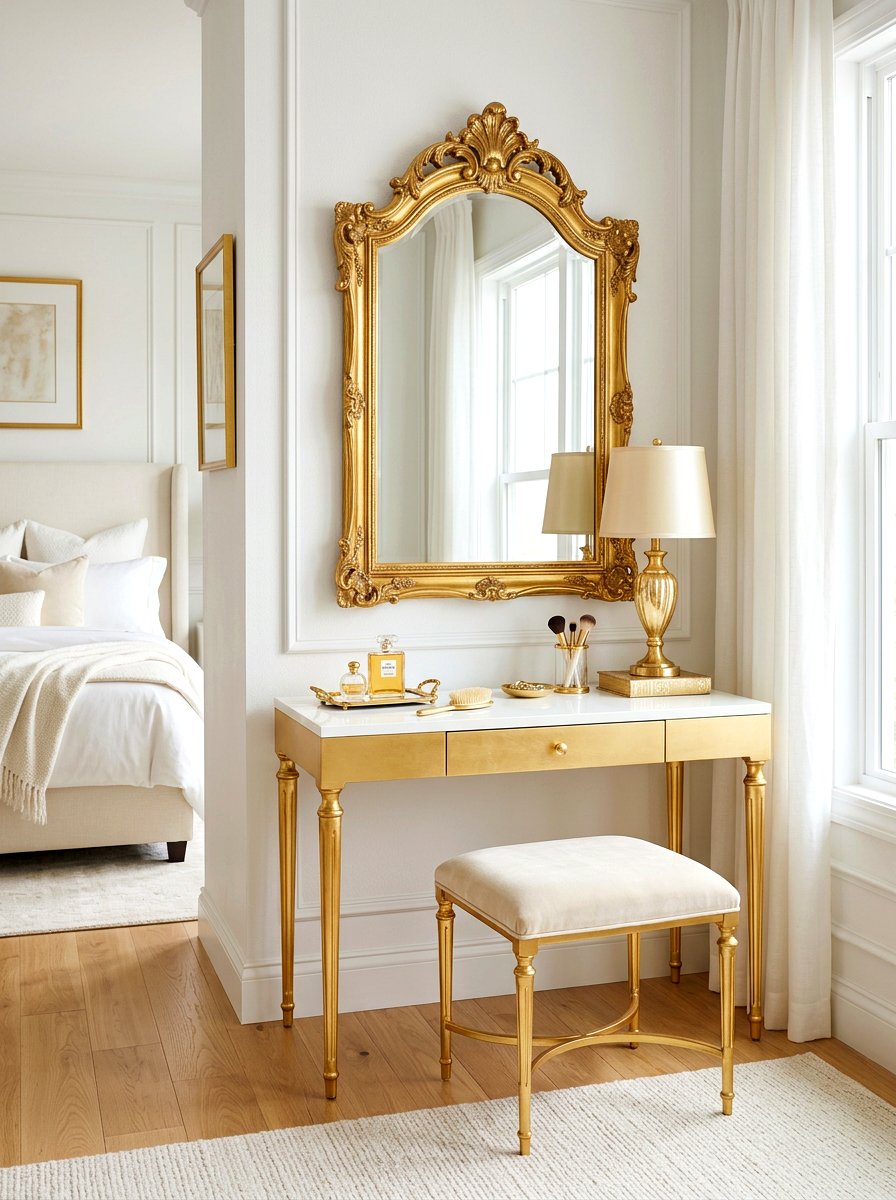 Gold Vanity Nook - 30 vanity nook ideas