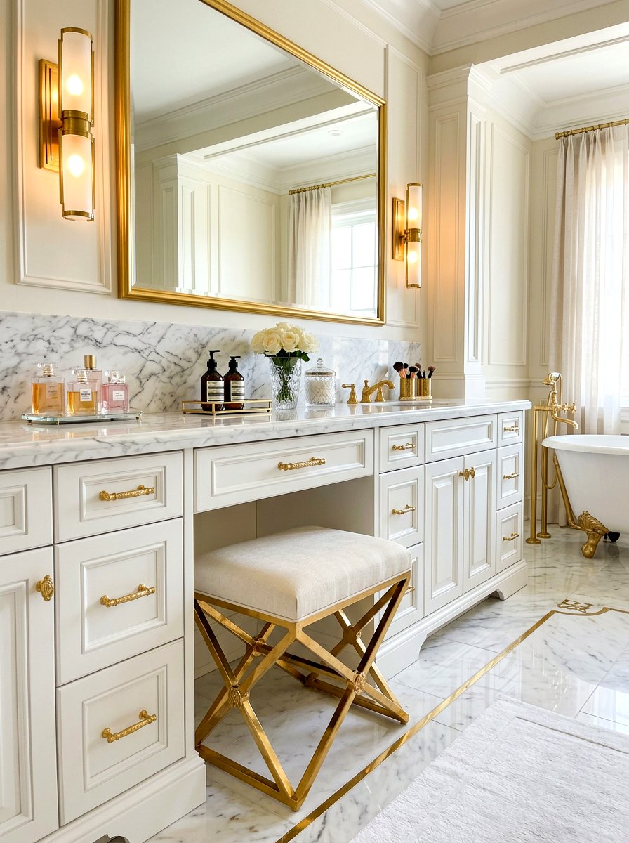 Gold Vanity Stool - 30 vanity stool bathroom ideas