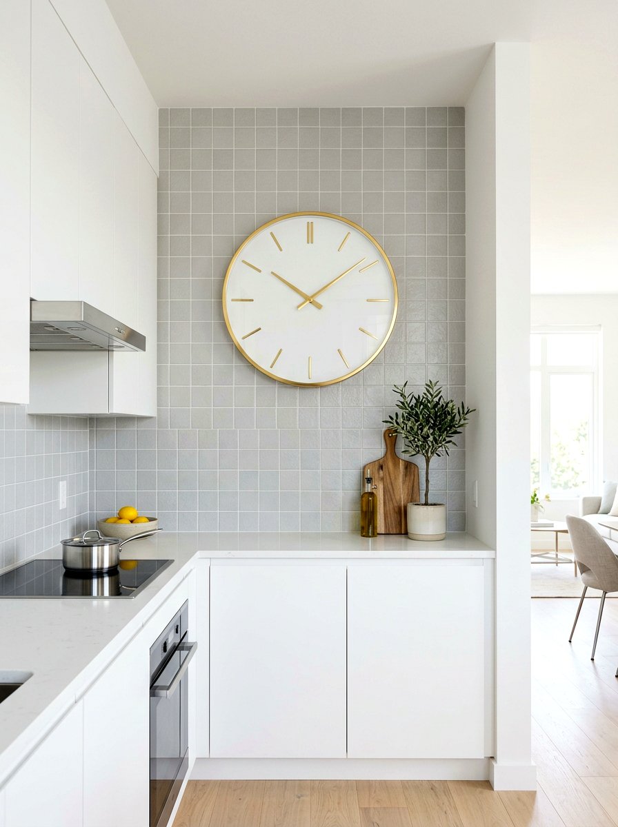 Gold Wall Clock - 30 gold accent decor ideas