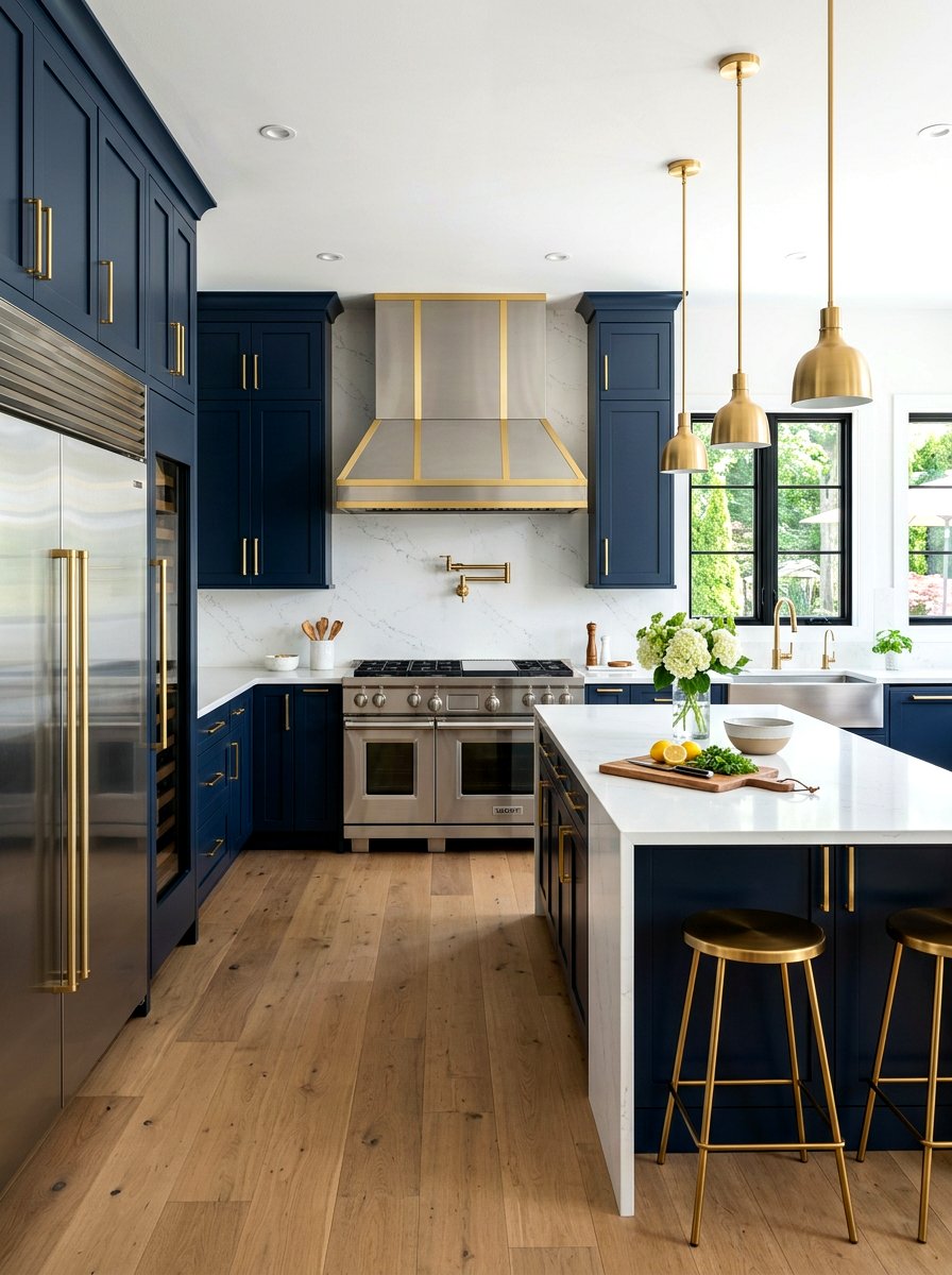 Gold and stainless steel kitchen - 30 mixed metal kitchen ideas