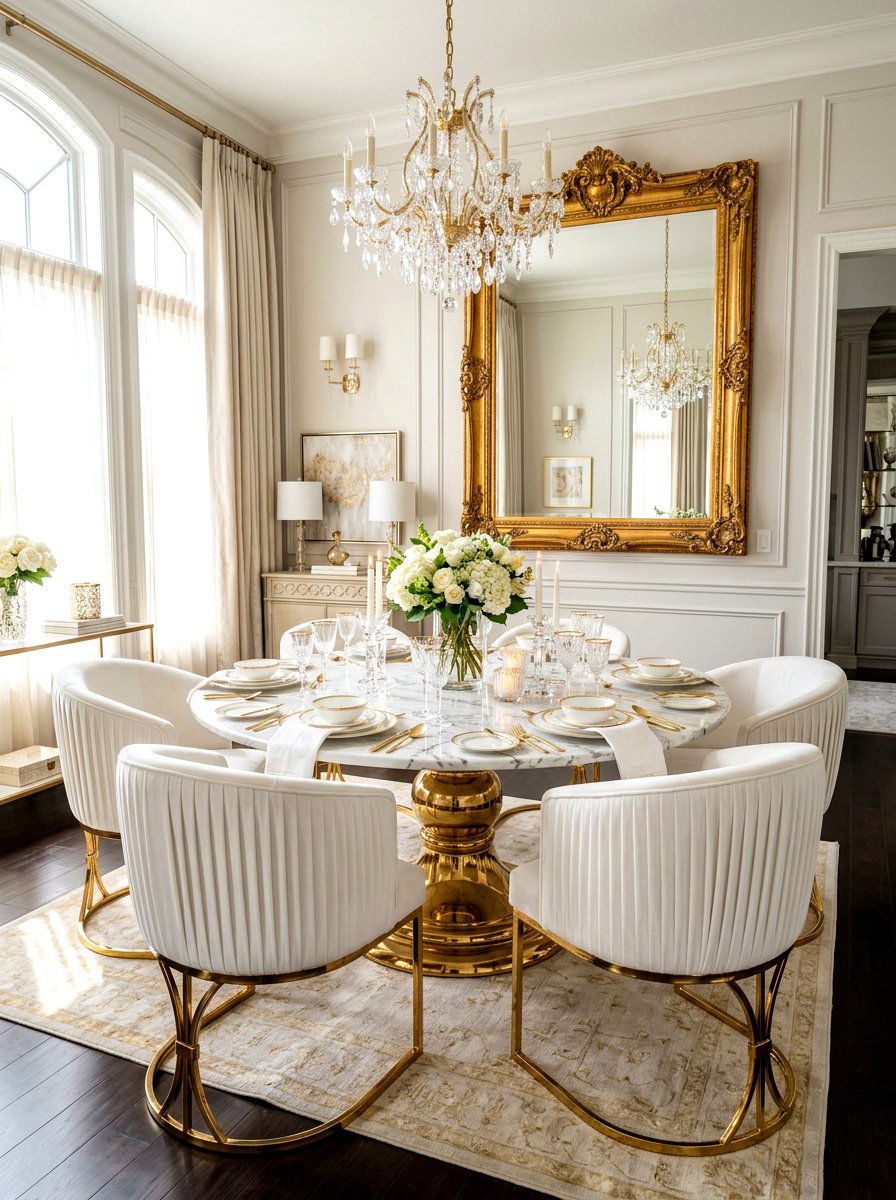 Gold base pleated chair - 30 pleated dining chair ideas
