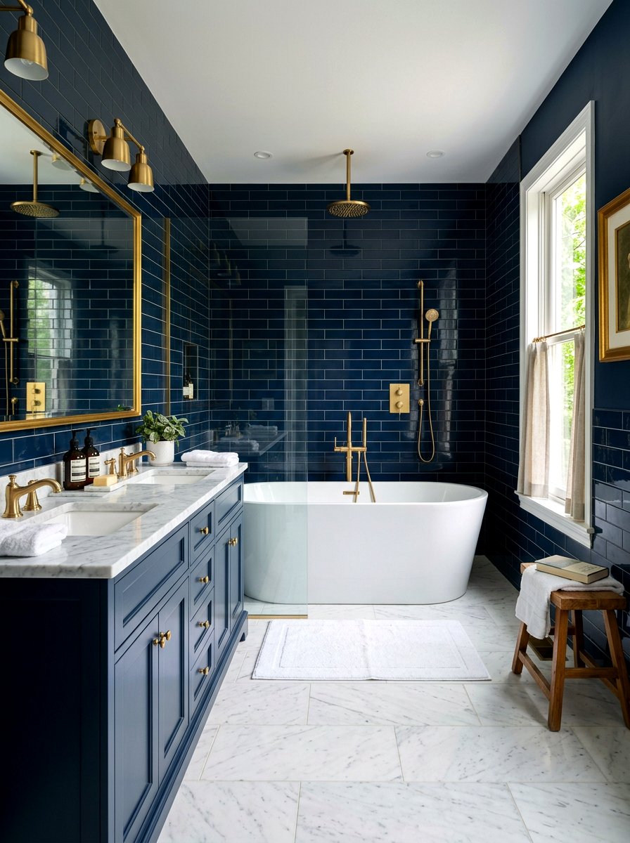 Gold bathroom faucet set - 30 alcove tub styling ideas