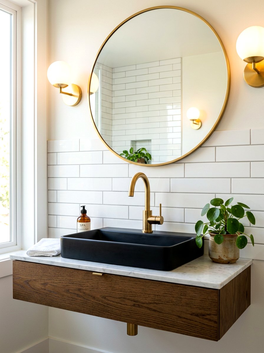 Gold bathroom faucet - 30 neo deco bathroom ideas