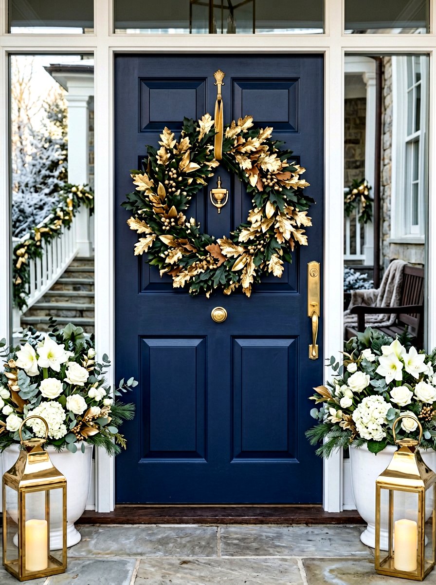 Gold dipped leaf wreath - 30 fall wreath ideas