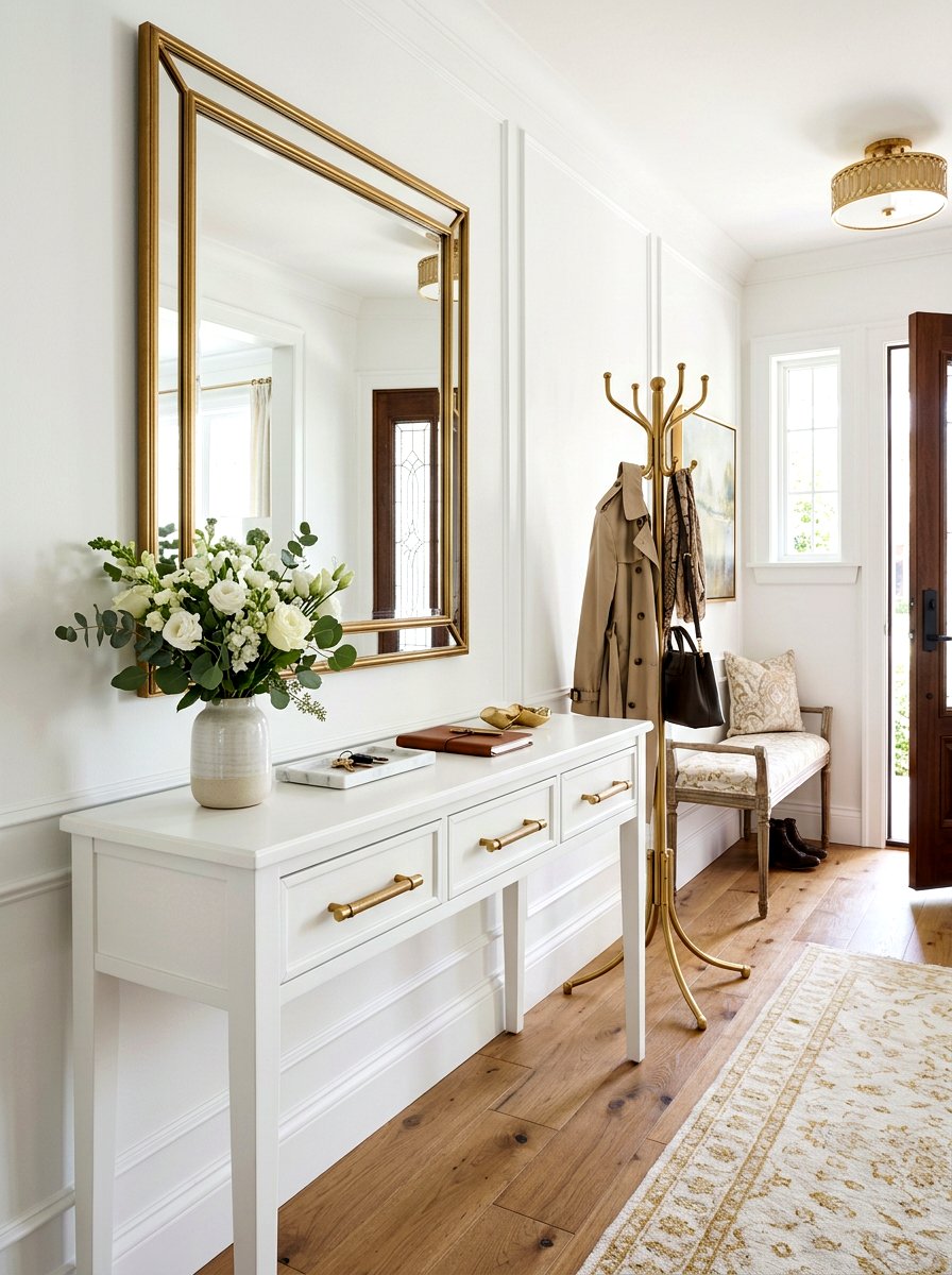 Gold entryway hardware - 30 summer foyer decor ideas