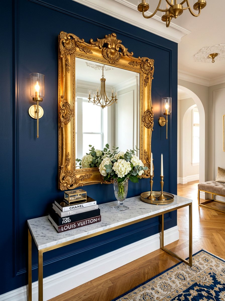 Gold frame mirror - 30 entry mirror ideas