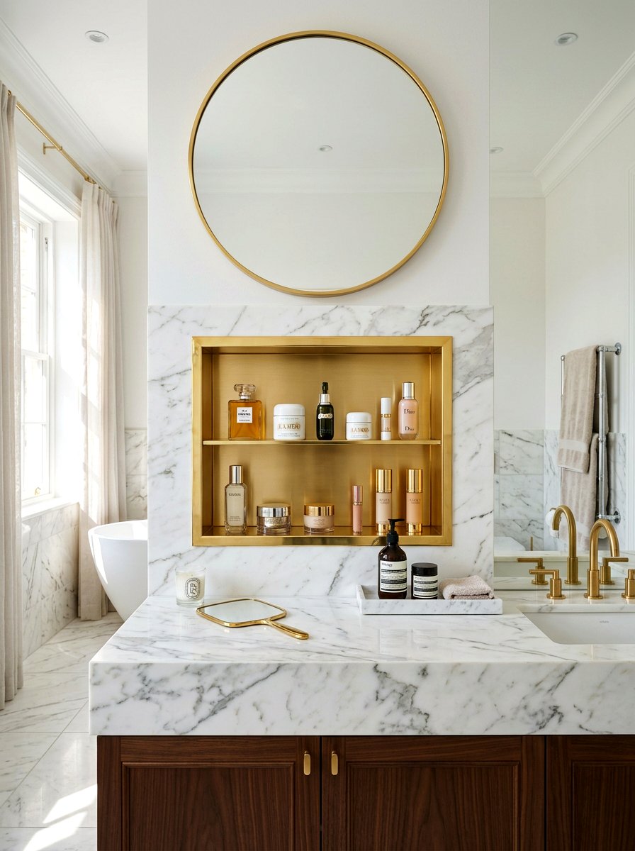 Gold frame recessed niche - 30 recessed medicine niche ideas