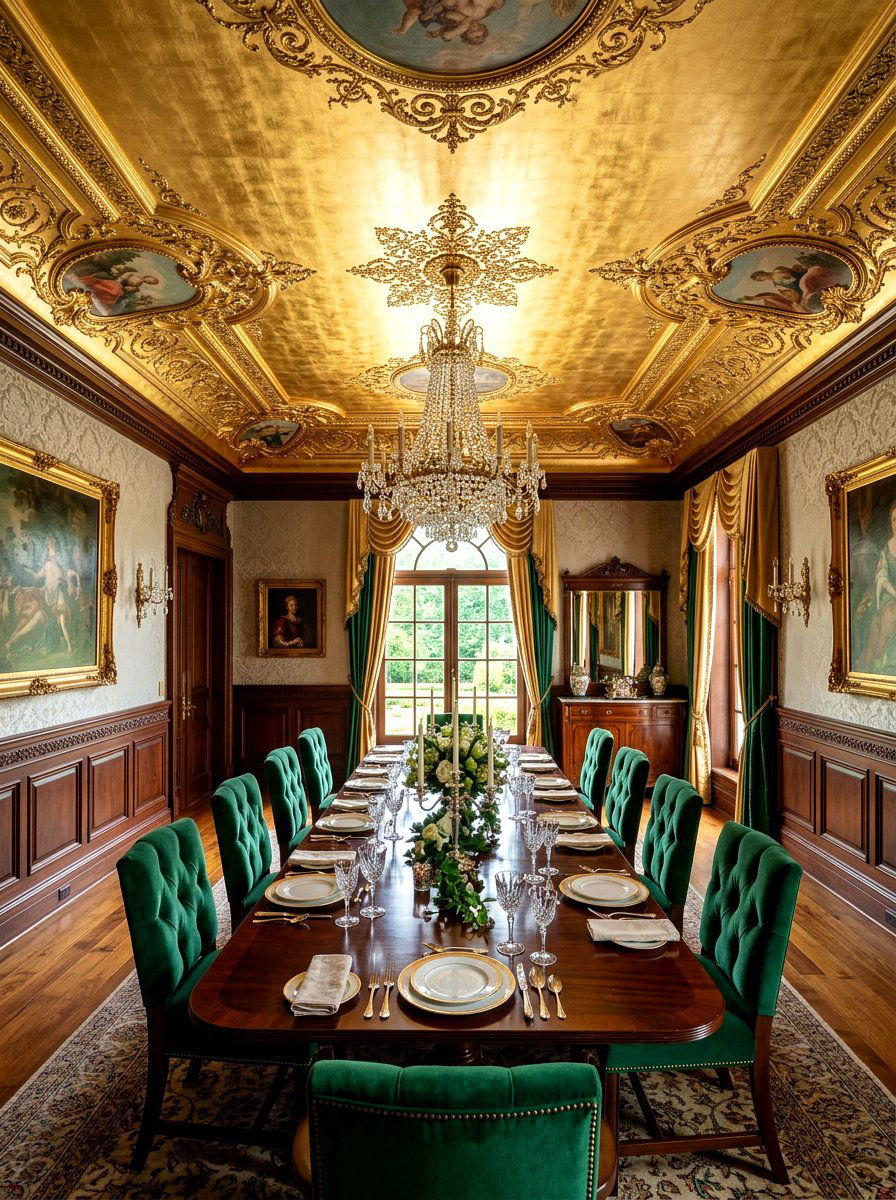 Gold leaf ceiling mural - 30 ceiling mural ideas