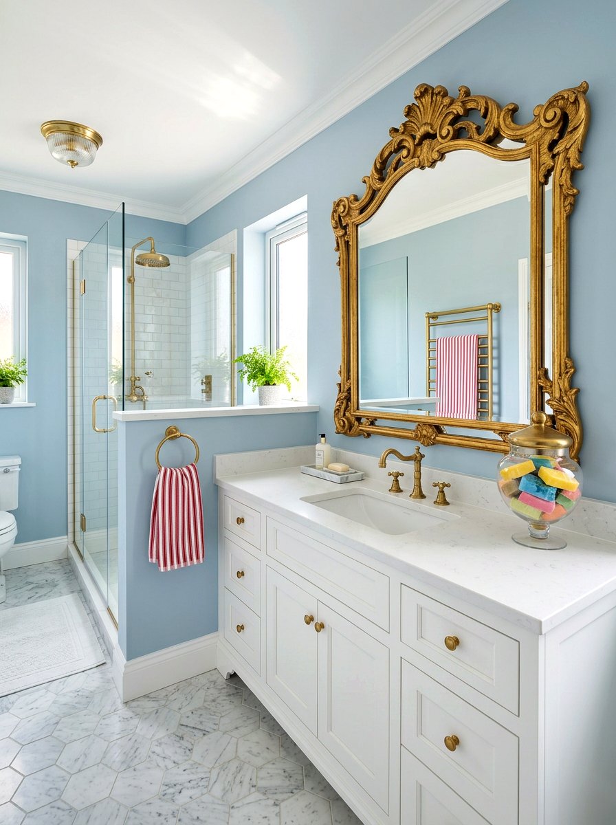 Gold ornate mirror bathroom - 30 circuscore home decor ideas