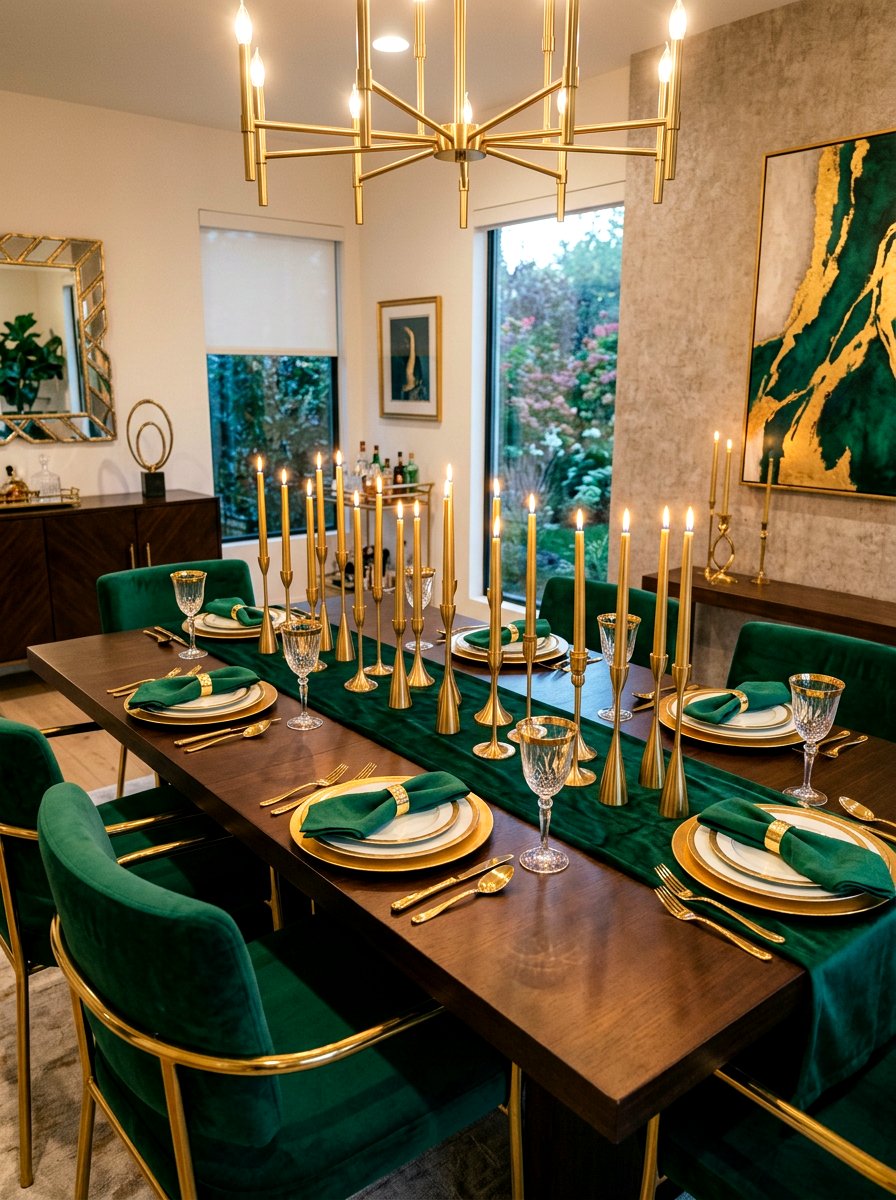 Gold taper candle holder dining room - 30 candlelit dining room ideas aesthetic