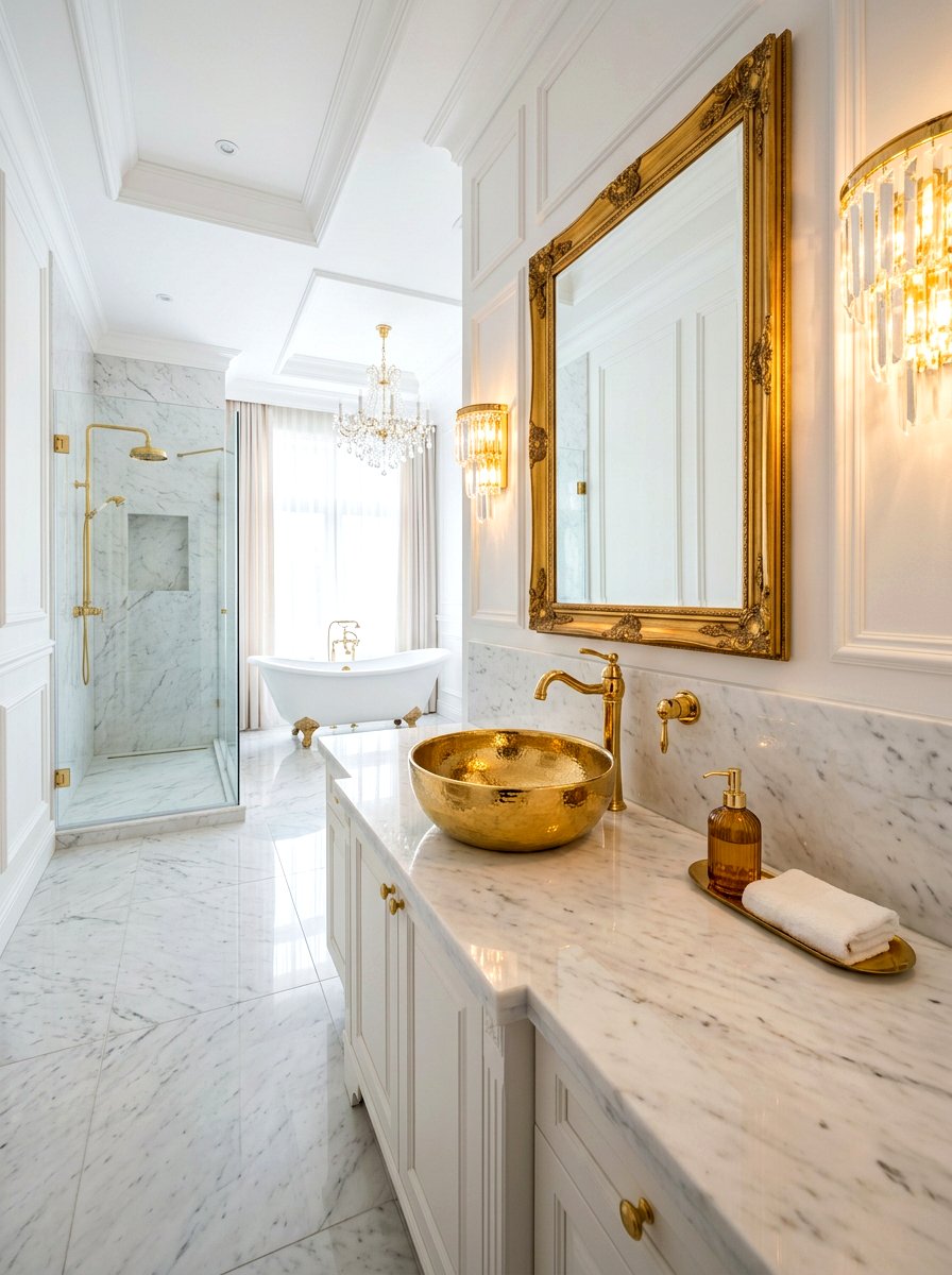 Gold vessel sink luxury bathroom - 30 vessel sink bathroom ideas