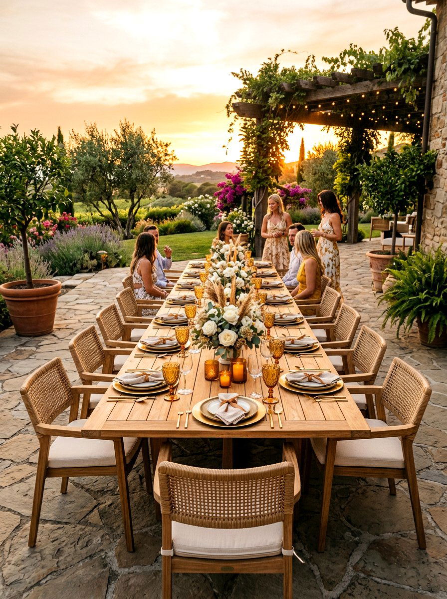 Golden Hour Outdoor Dining - 30 sunset inspired patio ideas