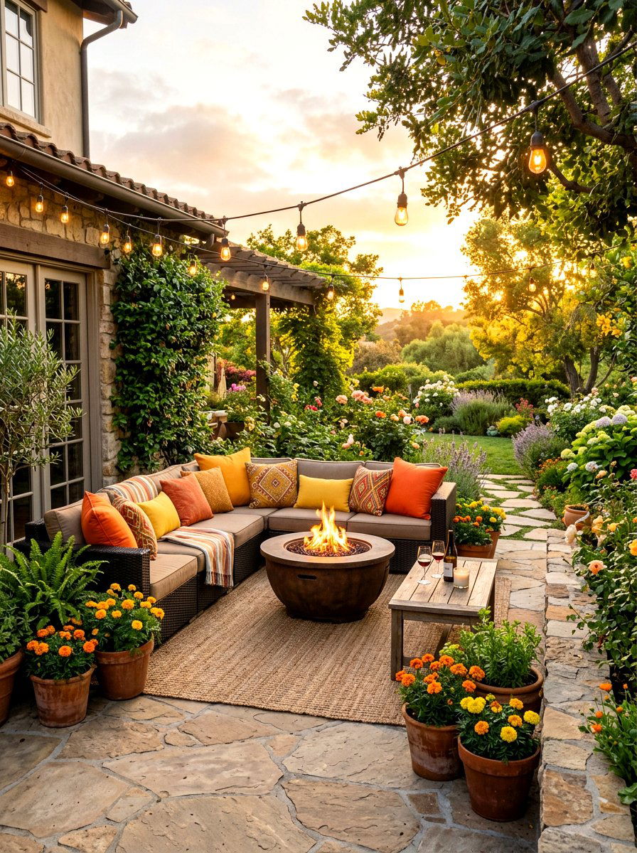 Golden hour patio - 30 sunset palette decor ideas