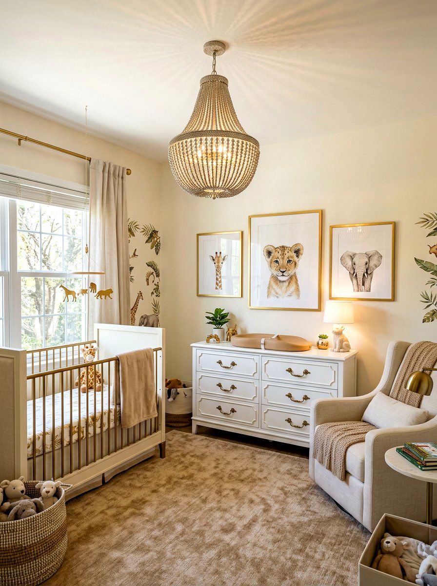 Golden safari nursery - 30 safari nursery ideas