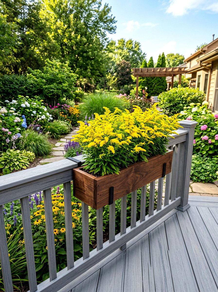 Goldenrod Deck Box - 30 pollinator patio ideas