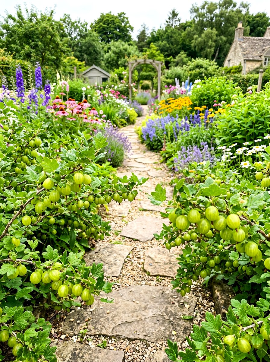 Gooseberry Garden Path - 30 berry garden ideas