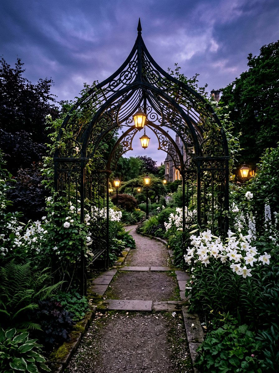 Gothic Arch Arbor - 30 arbor bench ideas