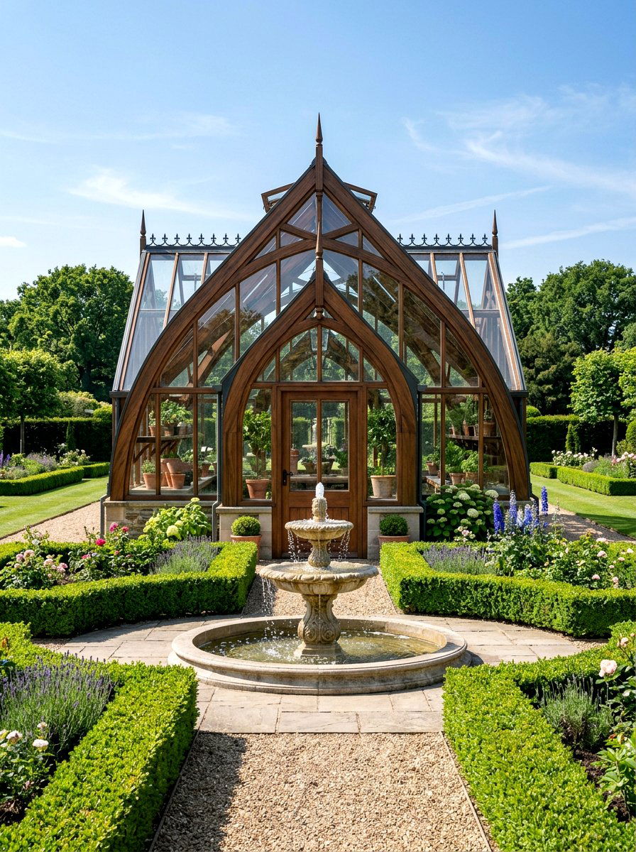 Gothic Arch Greenhouse Shed - 30 greenhouse shed combo ideas